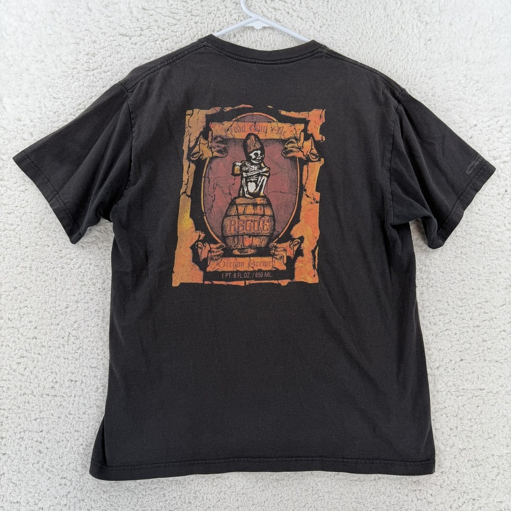 Crazy Shirts Rogue Oregon Brewed Shirt Mens Medium Black Beer Graphic Tee
